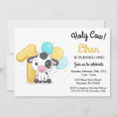 Invitation Vache sainte Je suis une vache 1er anniversaire In (Devant)