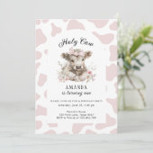 Invitation Vache sainte Je suis une vache fille 1er anniversa (Debout devant)