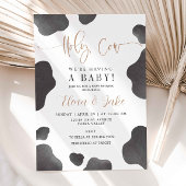 Invitation Vache sainte Nous avons un bébé, Baby shower de va