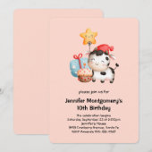 Invitation Vache souriante mignonne adorable Anniversaire (Devant / Derrière)