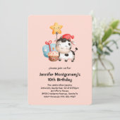 Invitation Vache souriante mignonne adorable Anniversaire (Debout devant)