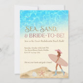 Invitation Vachère Côtière Bachelorette Beach Sea Sable Plage (Devant)