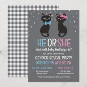 Invitation Vaches Bleues Roses Chats Noirs Révélation de genr (Devant / Derrière)