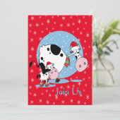 Invitation Vaches de campagne avec chapeaux de Noël Vacances  (Debout devant)