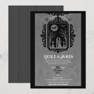 Invitation Vaches de cimetière Noir et gris Mariage gothique