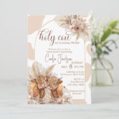 Invitation vaches de haute terre boho pampas herbe baby showe (Debout devant)