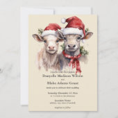 Invitation Vaches de Père Noël mignonne Noël Mariage d'hiver (Devant)