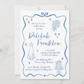 Invitation Vaches lunaires | Doodle à main | Fête des mariées (Devant)