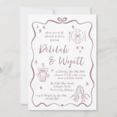 Invitation Vaches lunaires | Doodles à main | Répétition (Devant)