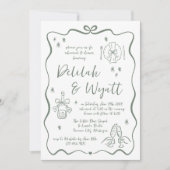 Invitation Vaches lunaires | Doodles à main | Répétition (Devant)