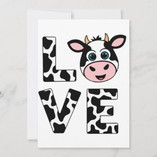 Invitation Vaches mignonnes J'aime