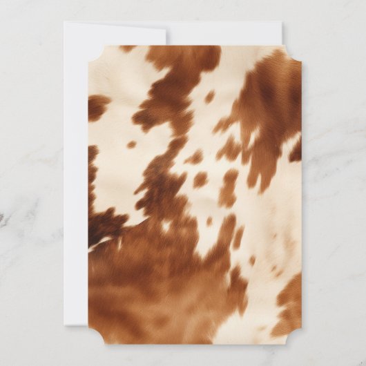 Invitation Vachette à crème Brown occidentale (Dos)