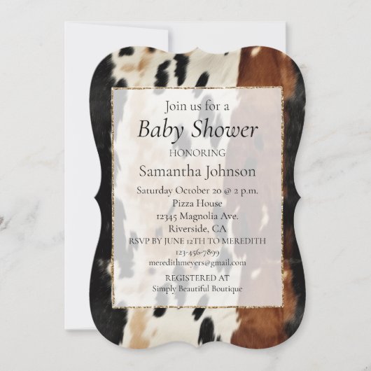 Invitation Vachette à crème Brown occidentale (Devant)