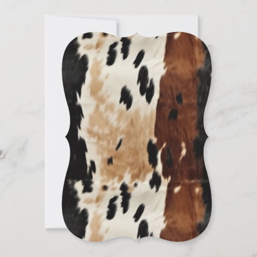 Invitation Vachette à crème Brown occidentale (Dos)