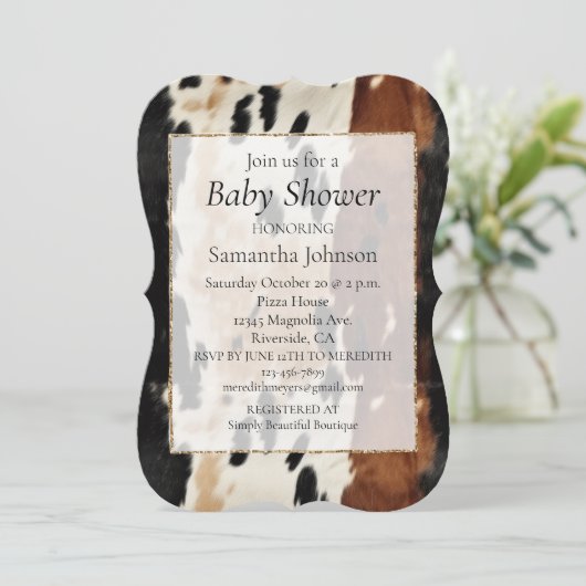 Invitation Vachette à crème Brown occidentale (Debout devant)