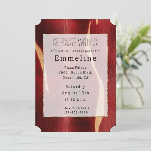 Invitation Vachette à crème rouge occidentale (Debout devant)