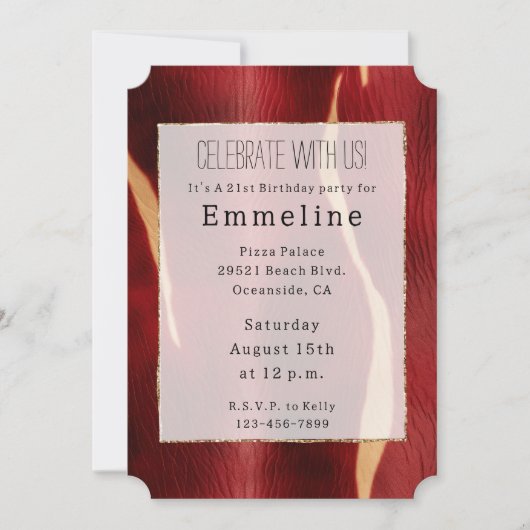 Invitation Vachette à crème rouge occidentale (Devant)