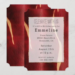 Invitation Vachette à crème rouge occidentale