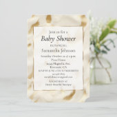 Invitation Vachette blanche à crème blanche Western Gold (Debout devant)