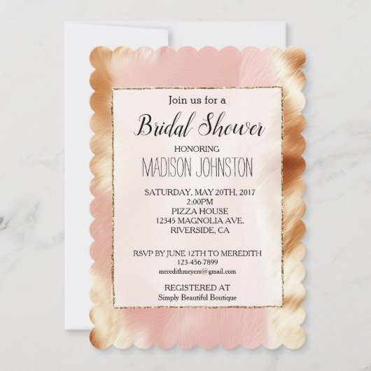 Invitation Vachette blanche Brown rose occidentale (Devant)