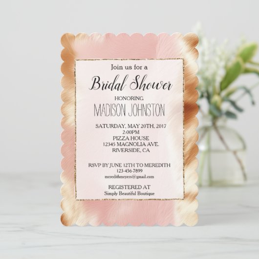 Invitation Vachette blanche Brown rose occidentale (Debout devant)