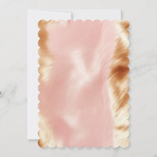 Invitation Vachette blanche Brown rose occidentale (Dos)