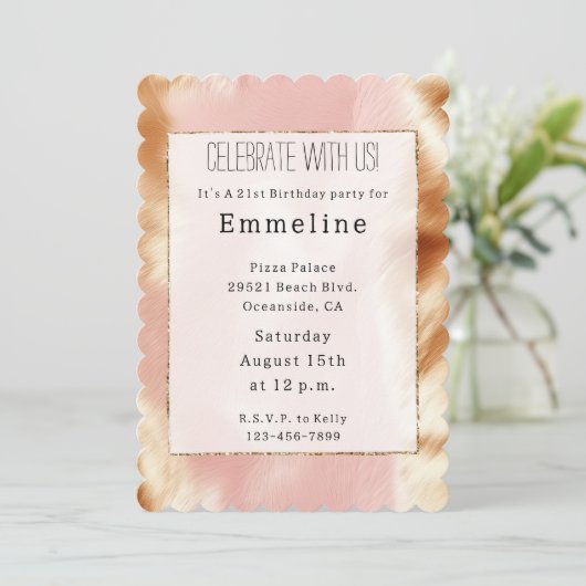 Invitation Vachette blanche Brown rose occidentale (Debout devant)