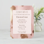 Invitation Vachette blanche en or rose (Debout devant)