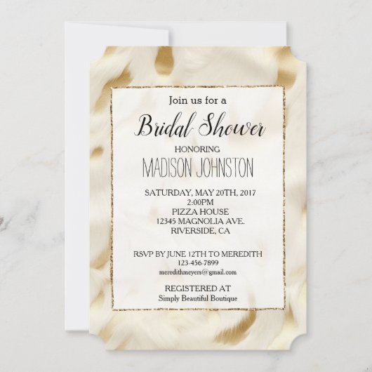 Invitation Vachette blanche or Vachette occidentale (Devant)