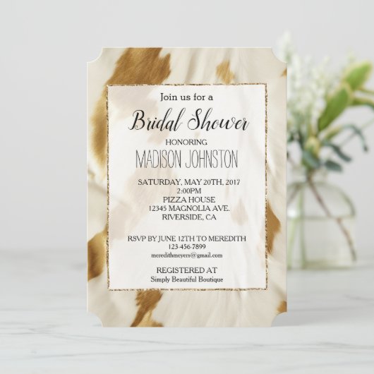 Invitation Vachette blanche or Vachette sud-ouest (Debout devant)