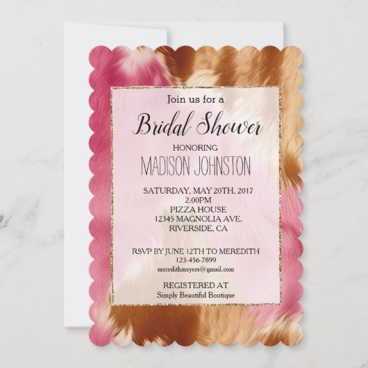 Invitation Vachette Brown d'or rose occidental (Devant)