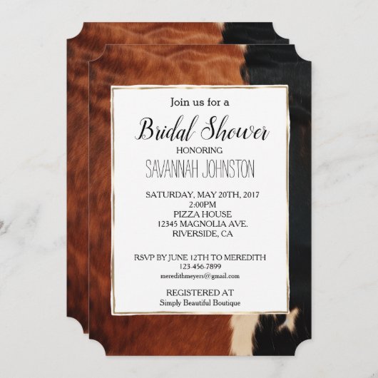 Invitation Vachette Brown noire sud-ouest (Devant / Derrière)