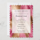 Invitation Vachette de cowgirl en or rose de l'Ouest (Devant)