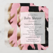 Invitation Vachette de cowgirl Western Gold Rose (Devant / Derrière)