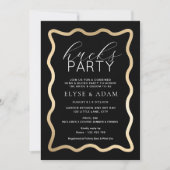 Invitation Vague Black Gold Hucks Party (Devant)