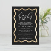 Invitation Vague Black Gold Hucks Party (Debout devant)