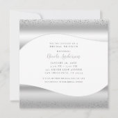 Invitation Vague d'Argent Étincelle Paillettes Luxe Réception (Devant)