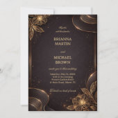 Invitation Vague de fleurs en or de luxe (Devant)