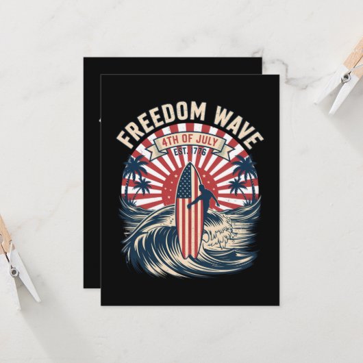 Invitation Vague de liberté 4 juillet (Devant/Arrière en situation)