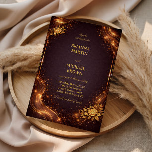 Invitation Vague dorée Luxueuse