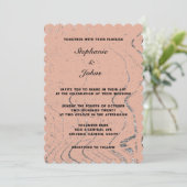 Invitation Vague en terre cuite Abstrait  pétoncle Mariage bo (Debout devant)
