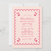 Invitation Vague funky illustrée Fête des mariées écrite à la (Devant)