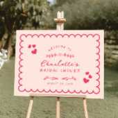 Invitation Vague funky illustrée Fête des mariées écrite à la