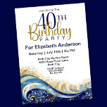 Invitation Vague océanique moderne 40e anniversaire<br><div class="desc">Invitation Pour Femmes À L'Occasion Du 40E Anniversaire De L'Océan Moderne. Il Est Facile De Modifier L'Exemple De Texte En Cliquant Personnaliser Ce Modèle. Cliquez Sur Modifier À L'Aide De L'Outil De Conception Pour Modifier Le Type De Police, La Couleur De Police, La Taille De Police Ou Pour Ajouter/Supprimer/Modifier Le...</div>