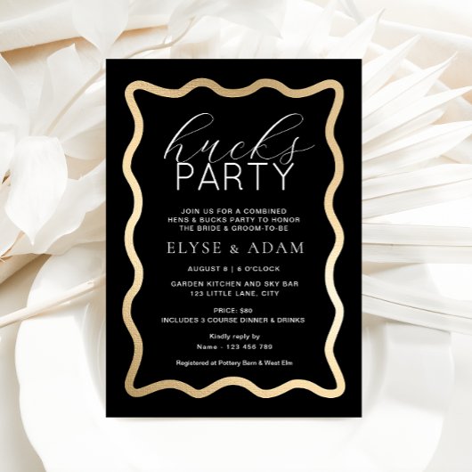 Invitation Vague Or Noir Fête Hucks