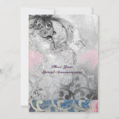 Invitation VAGUES ABSTRAITES Bleu sarcelle, Noir Blanc Bleu M (Dos)