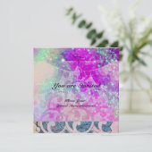 Invitation VAGUES ABSTRAITES Mariage Bleu, Violet Rose Fête (Debout devant)