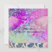 Invitation VAGUES ABSTRAITES Mariage Bleu, Violet Rose Fête (Dos)