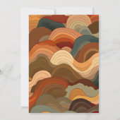 Invitation Vagues Abstraites rétro Mariage orange en terre cu (Dos)