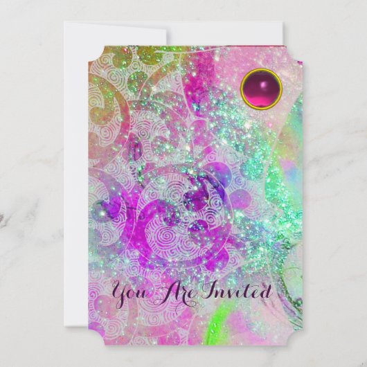 INVITATION VAGUES BLEU TURQUOISES ROPLES ABSTRAITES DANS LES  (Dos)